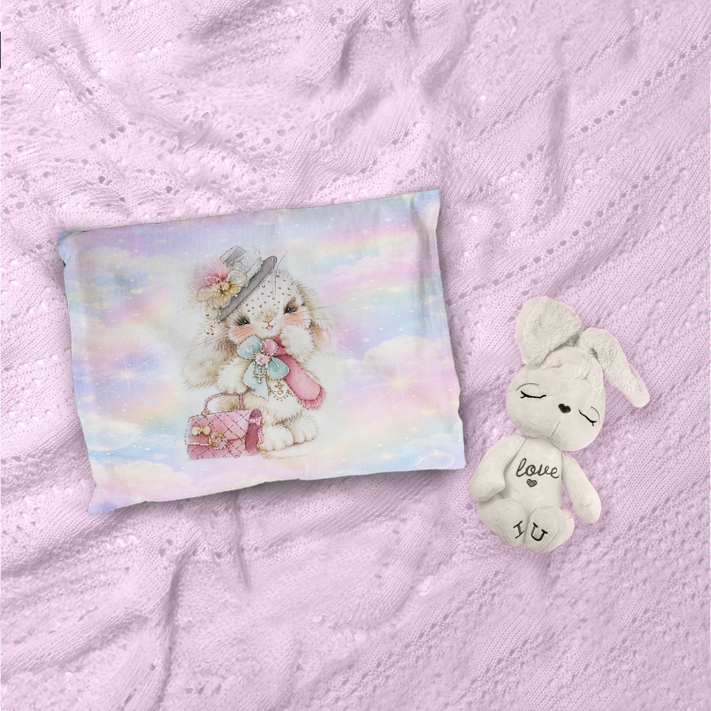 Fluffy Bunny Cot Set