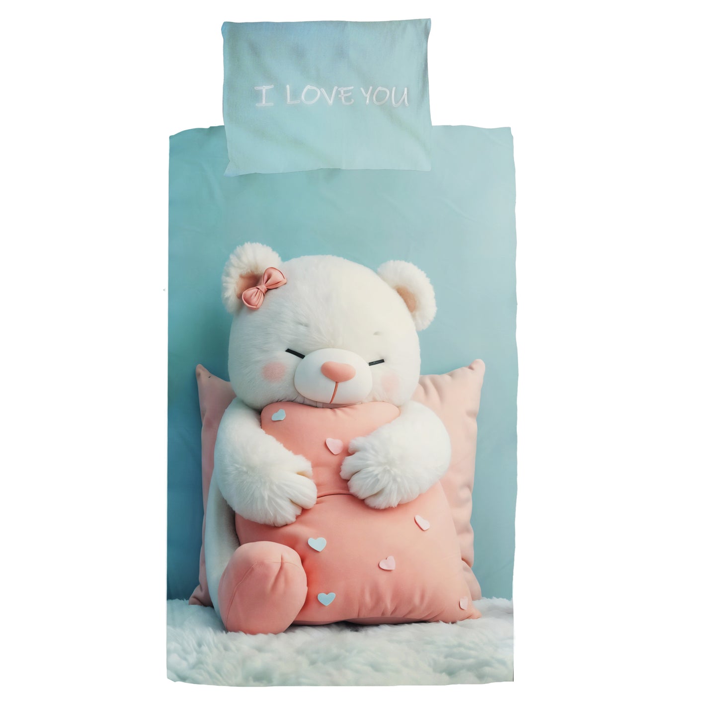 Fluffy Polar Teddy Cot Set