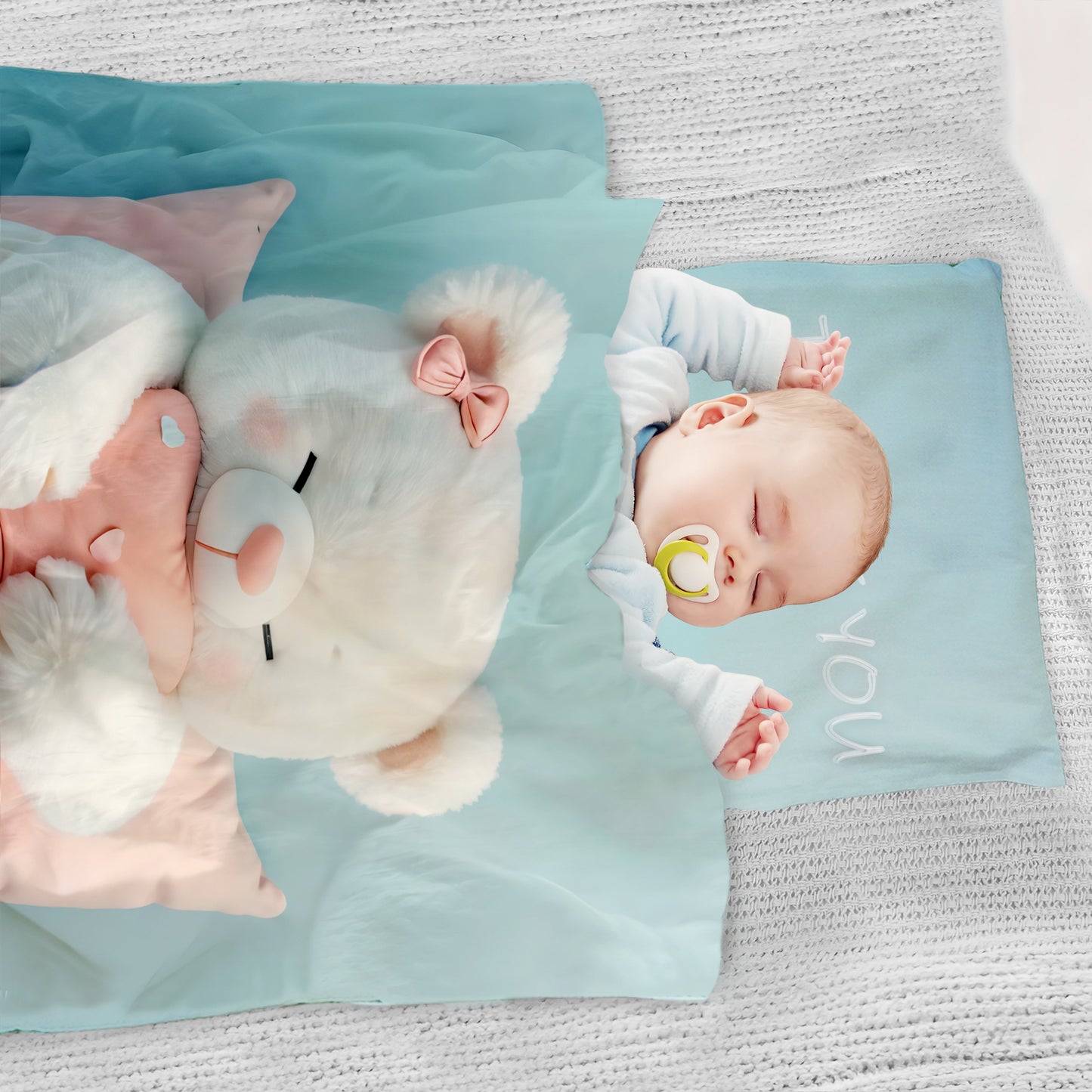 Fluffy Polar Teddy Cot Set