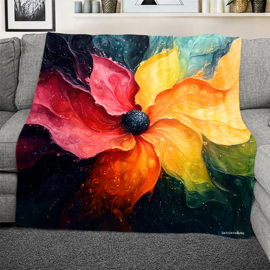 Fluid Florals Light Weight Fleece Blanket by Wikus Schalkwyk