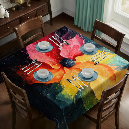 Fluid Florals Square Tablecloth by Wikus Schalkwyk