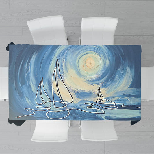 Follow the Sun Rectangle Tablecloth by Fifo