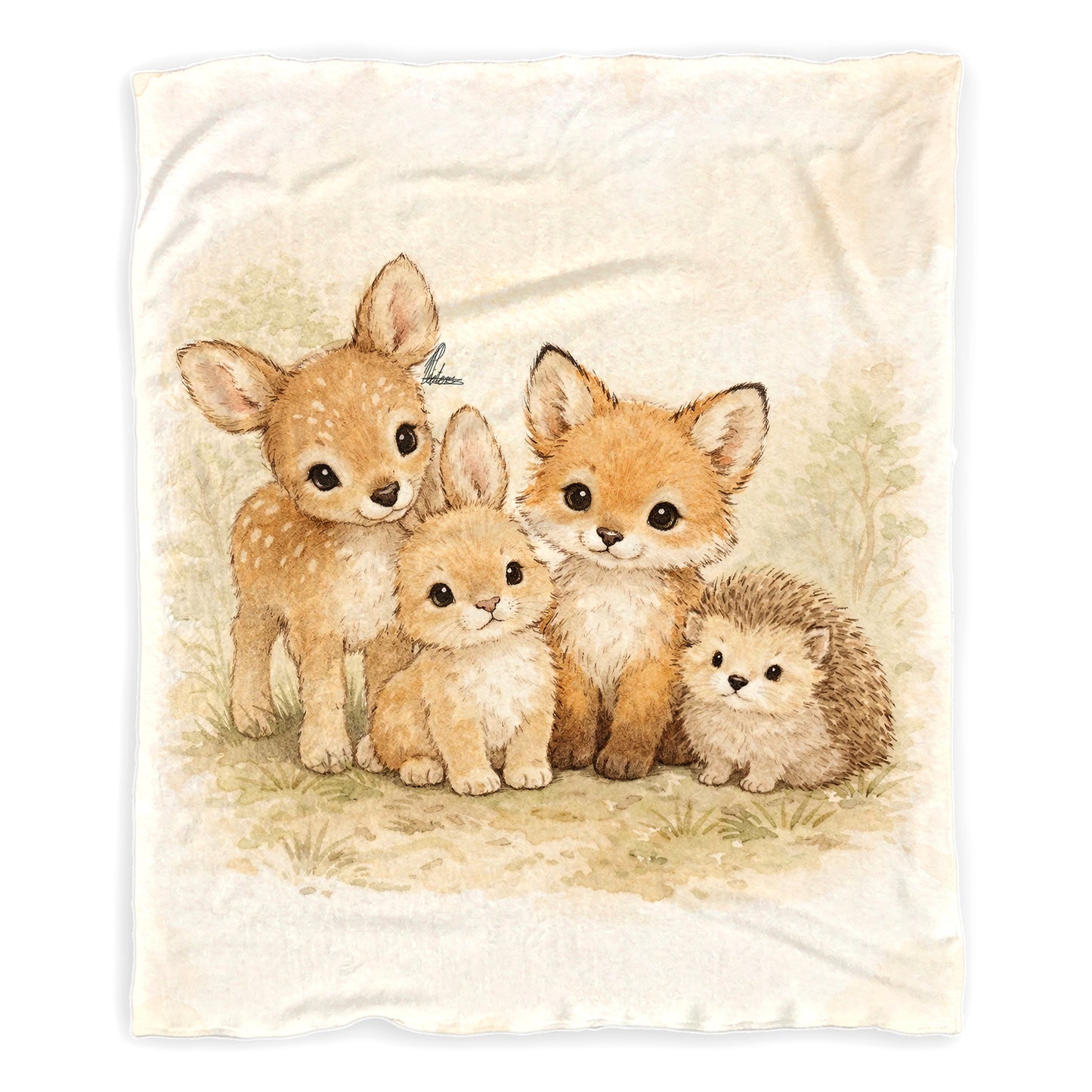 Forest Friends Group Baby Fleece Blanket by Nathan Pieterse