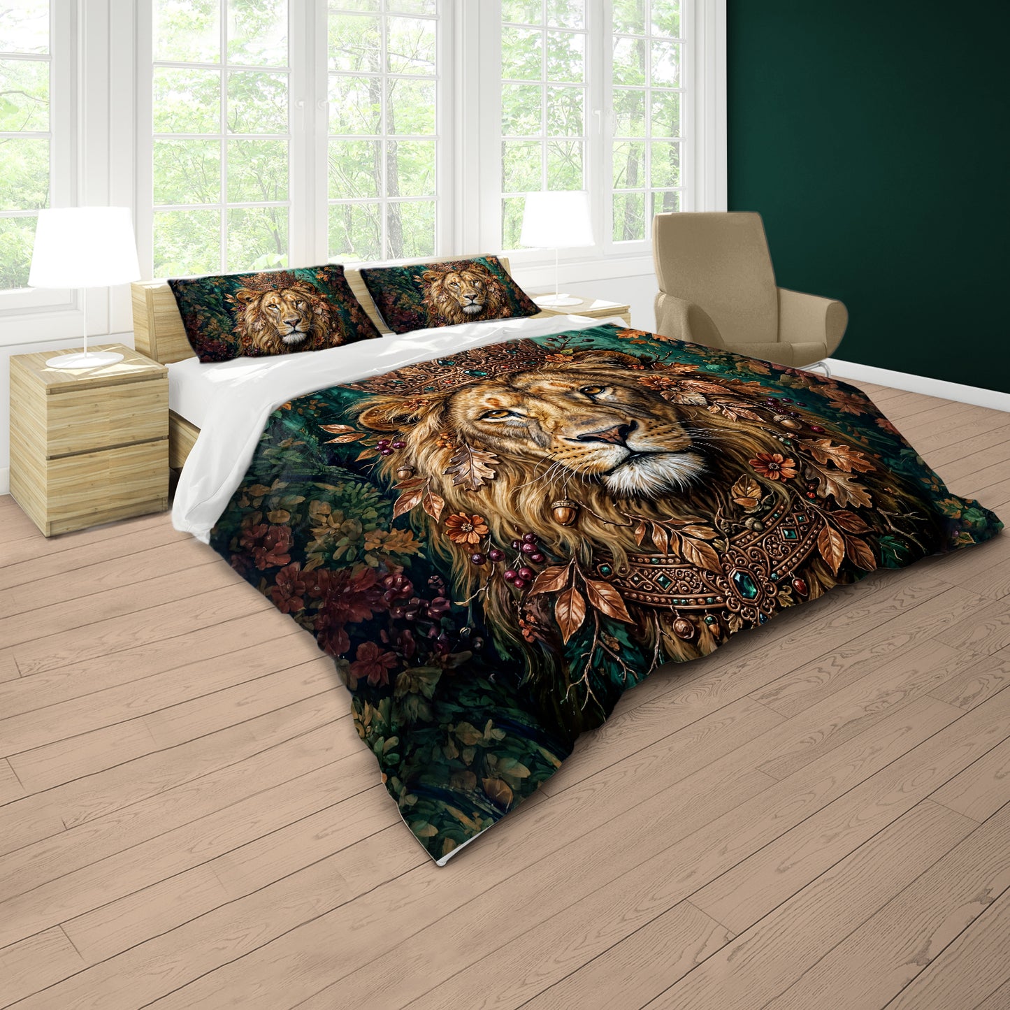 Forest Lion King Duvet Cover Set