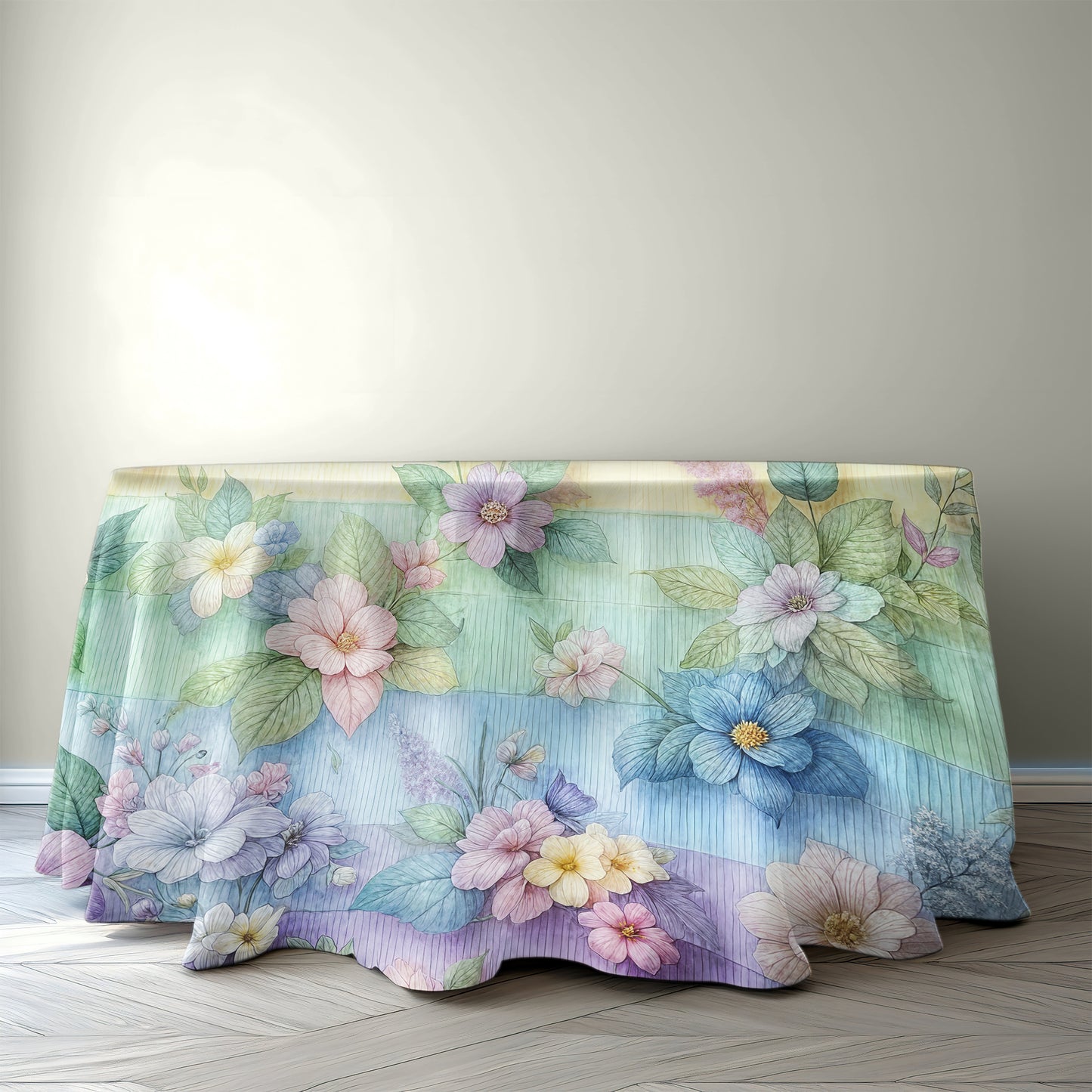 Forget me Not on Rainbow Colours 2,3m Round Tablecloth