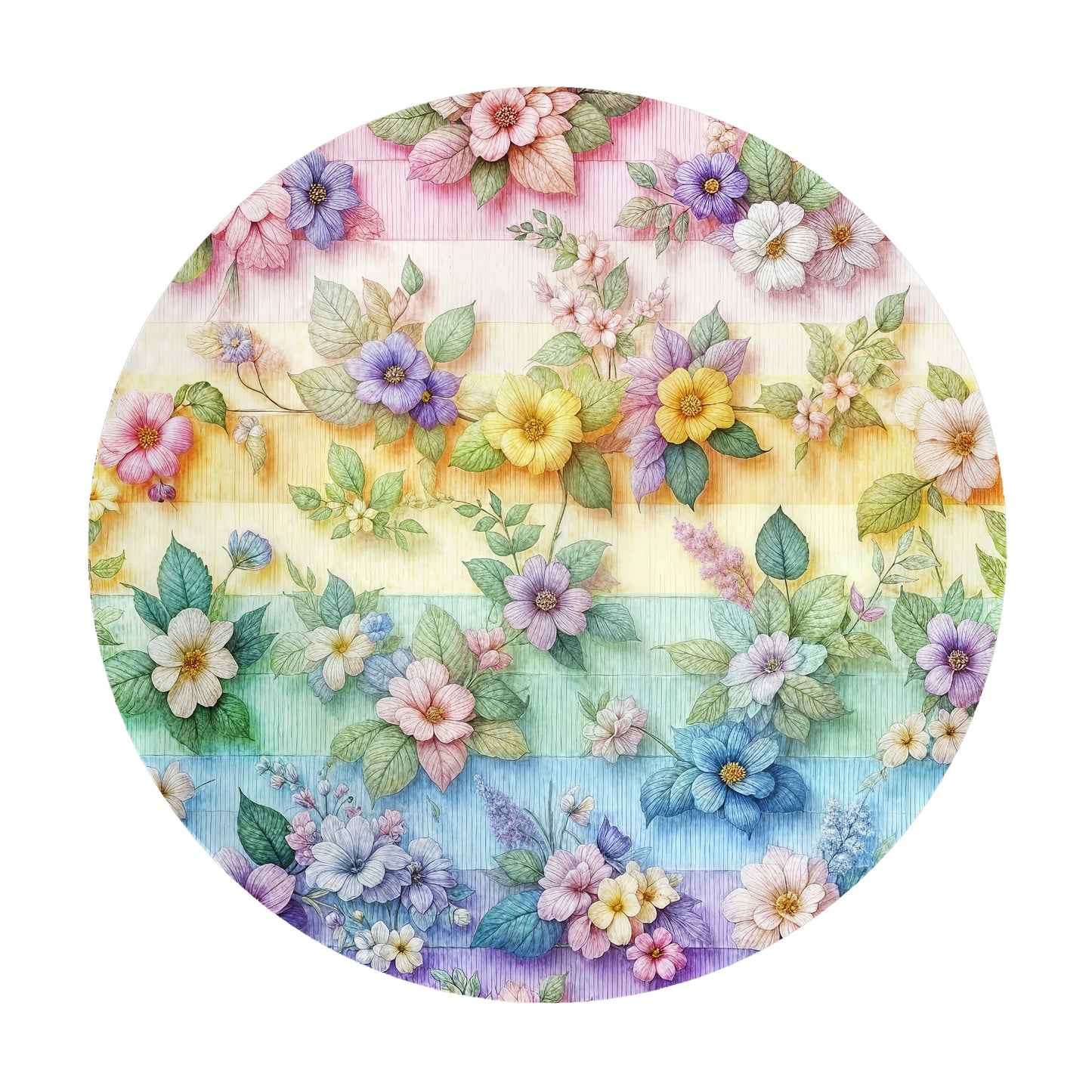 Forget me Not on Rainbow Colours 2,3m Round Tablecloth