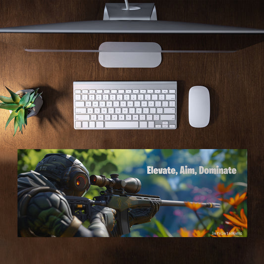 Fortnite Elevate, Aim, Dominate by Wikus Schalkwyk Large Desk Pad