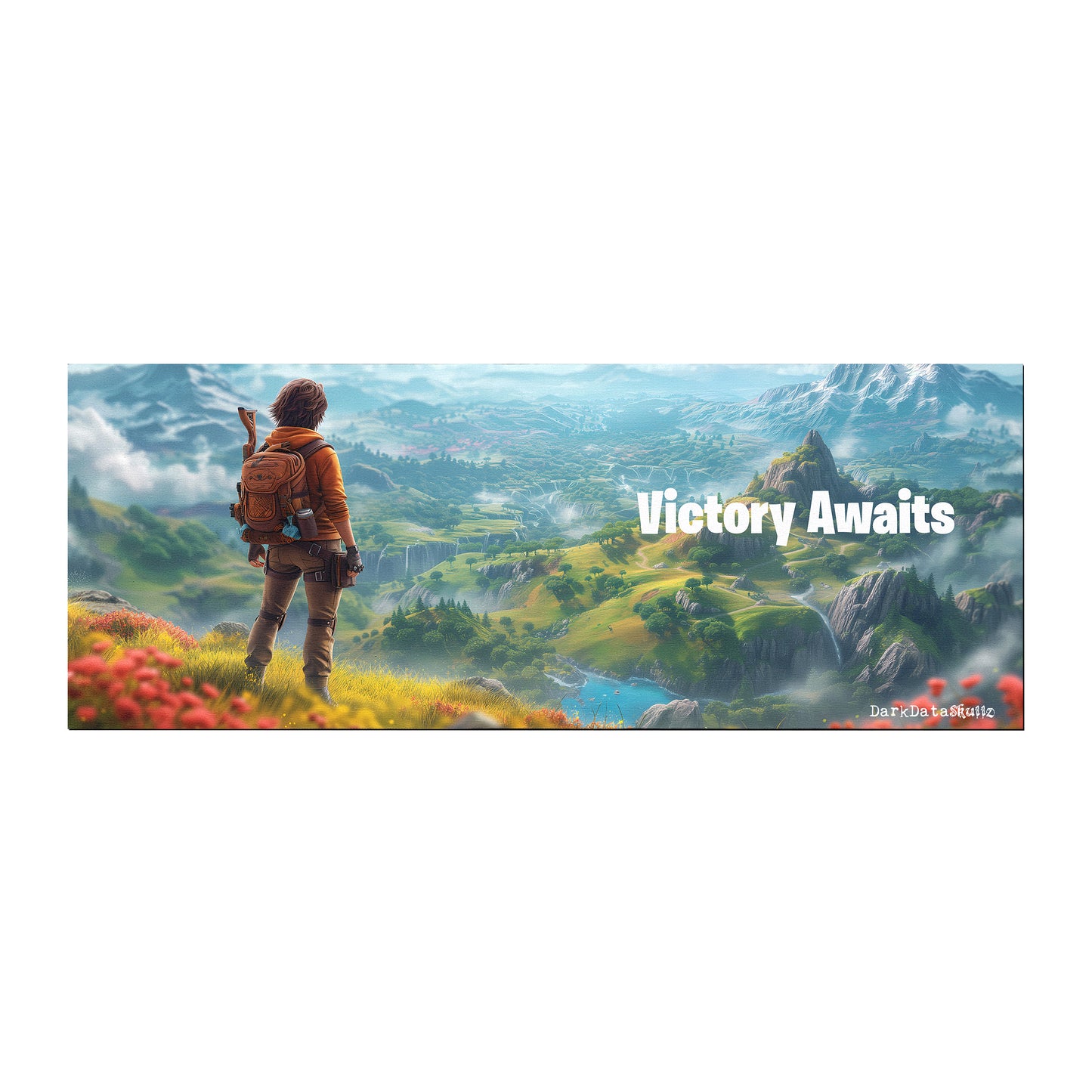 Fortnite Victory Awaits by Wikus Schalkwyk Large Desk Pad