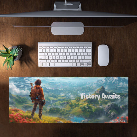 Fortnite Victory Awaits by Wikus Schalkwyk Large Desk Pad