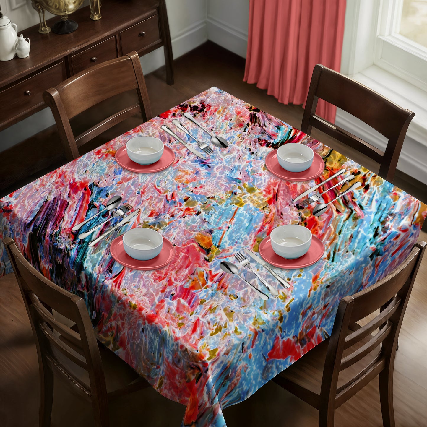 Fractured Harmony Square Tablecloth