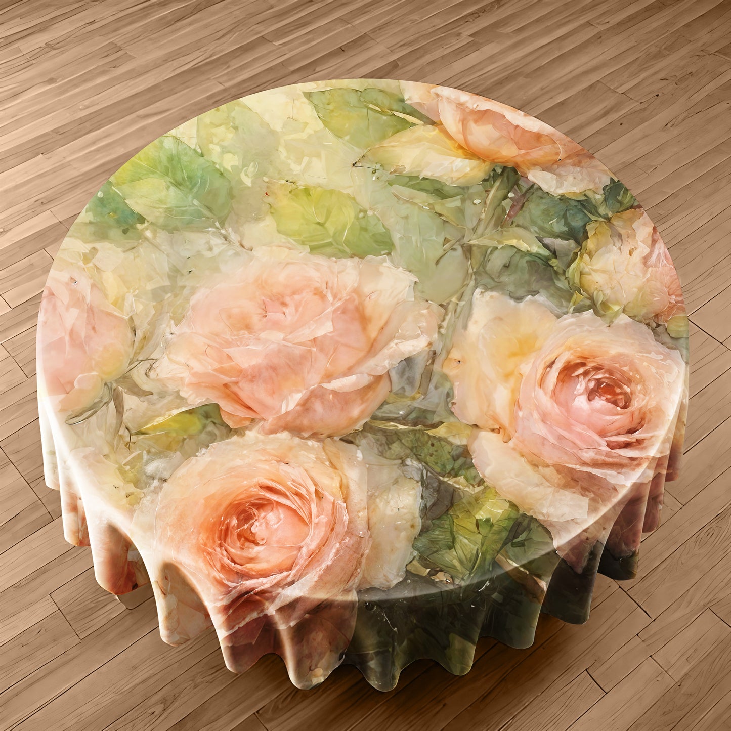 French Rose Round Tablecloth