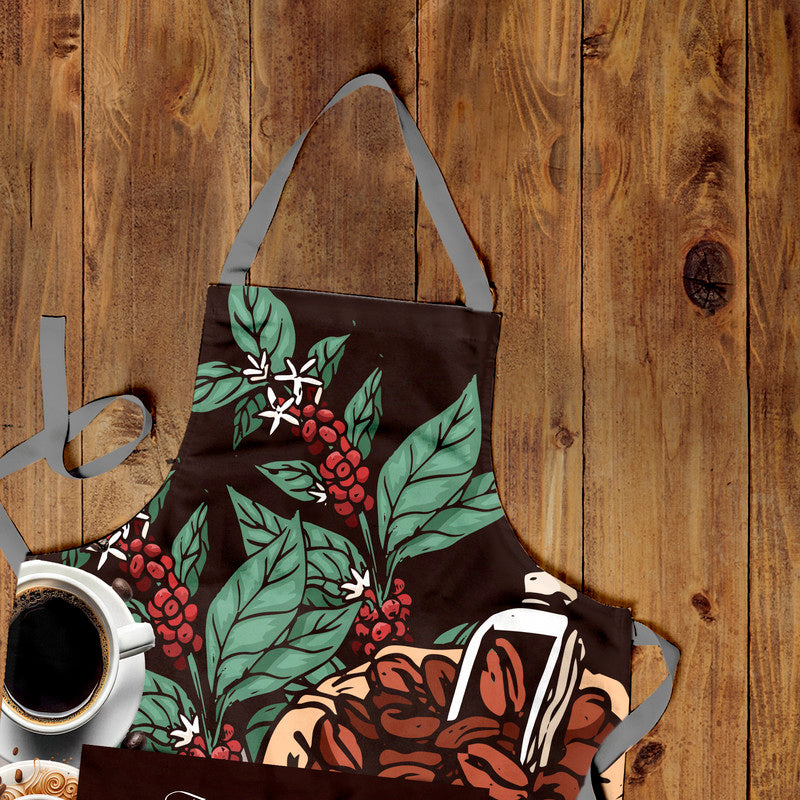 Fresh Coffee Brown Medium Length Apron