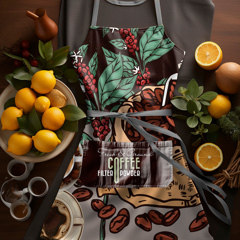 Fresh Coffee Brown Medium Length Apron
