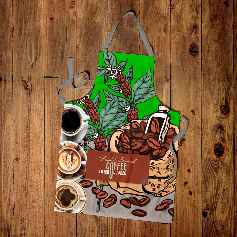 Fresh Coffee Green Medium Length Apron