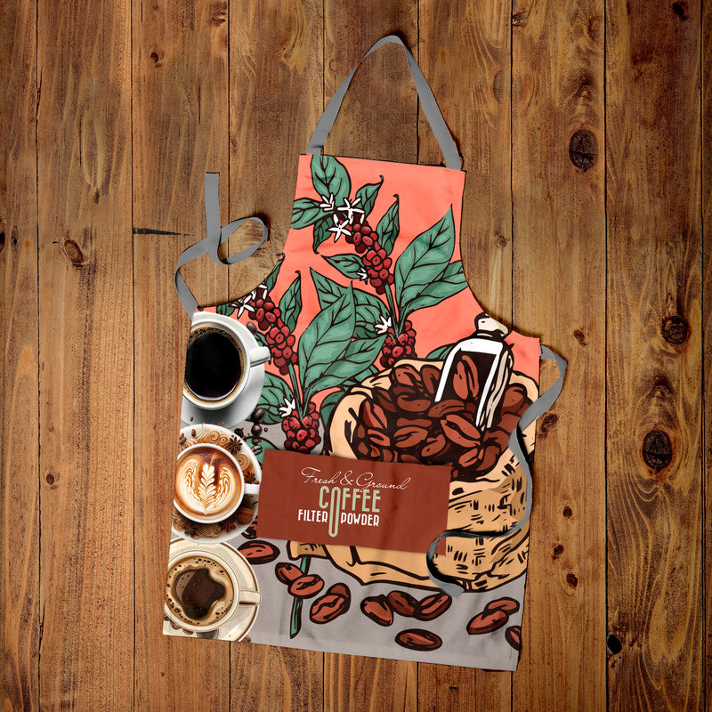 Fresh Coffee Pink Medium Length Apron