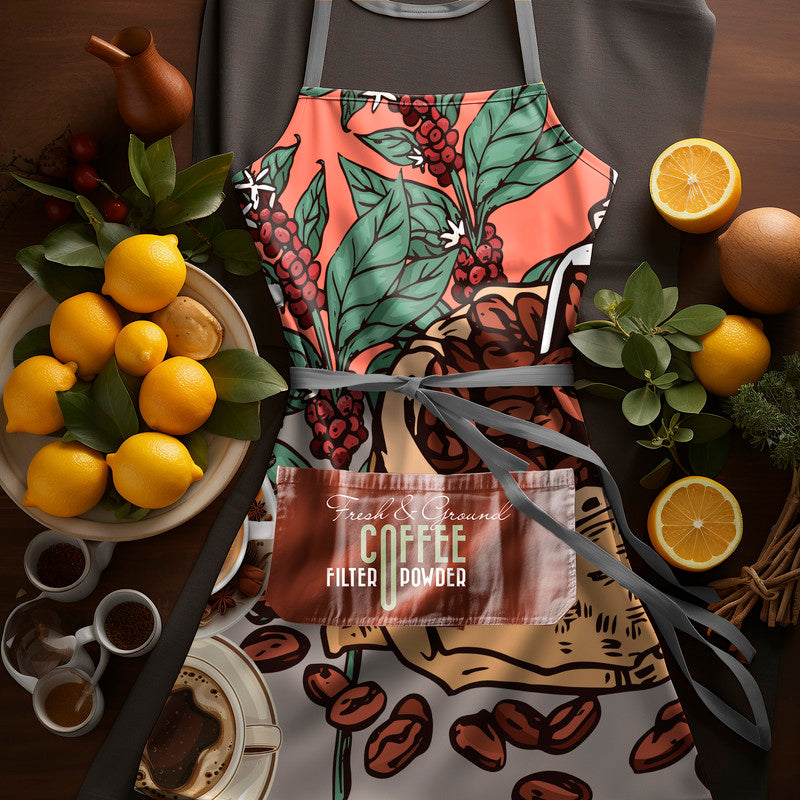 Fresh Coffee Pink Medium Length Apron
