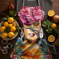 Frida Kahlo in Orange Medium Length Apron By Mark Van Vuuren