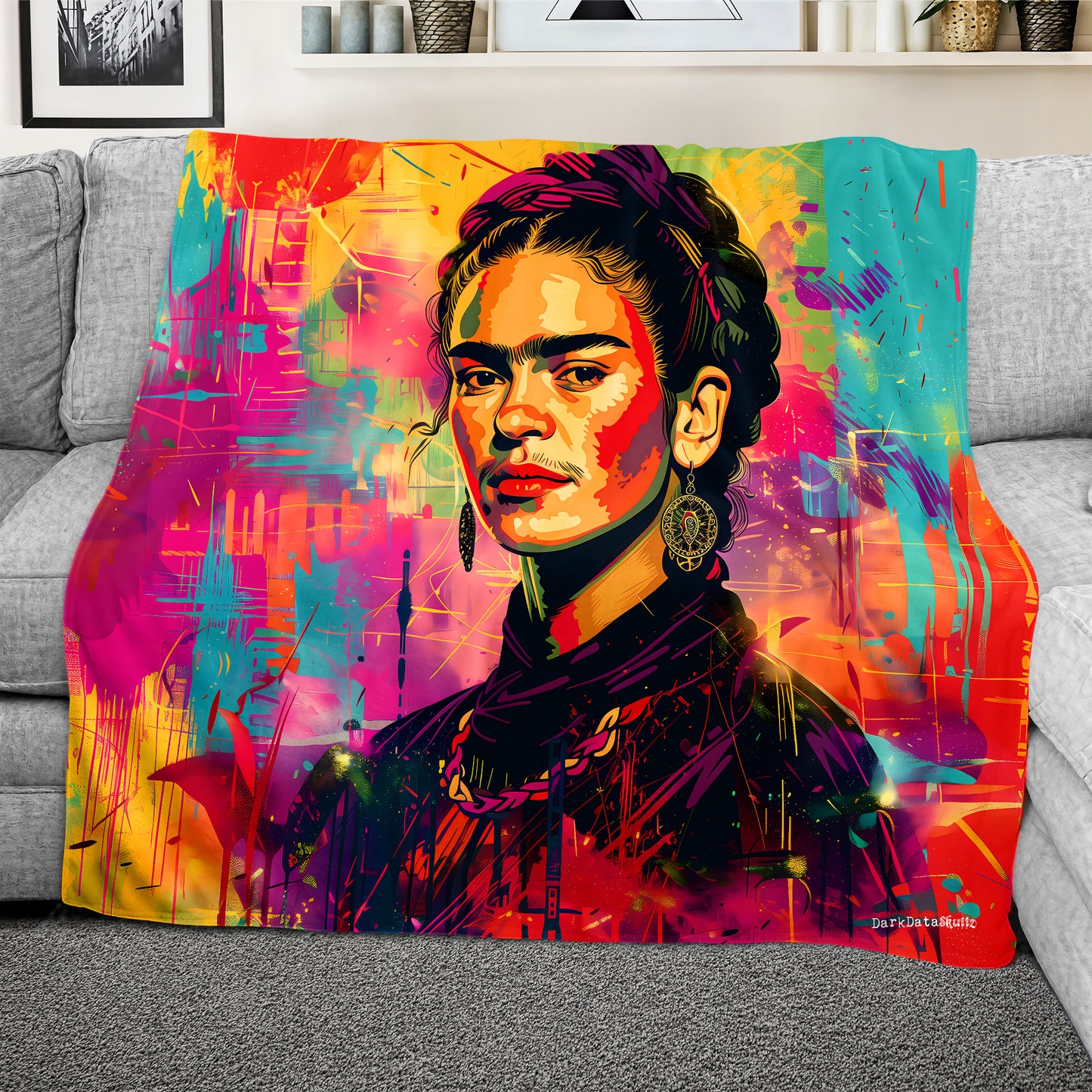 Frida Colourful Light Weight Fleece Blanket By Wikus Schalkwyk