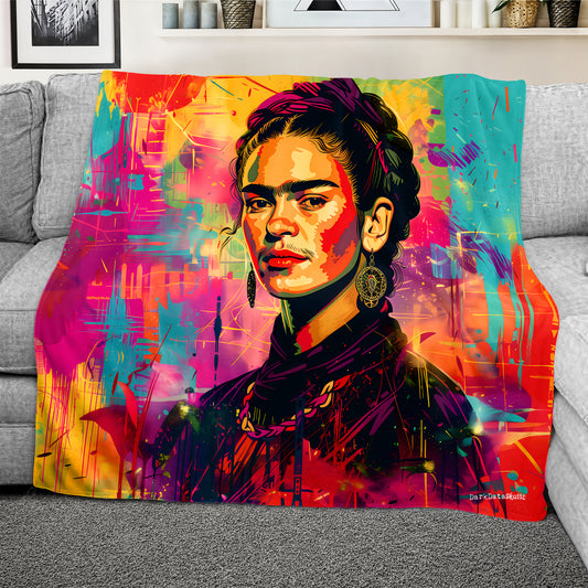 Frida Colourful Light Weight Fleece Blanket By Wikus Schalkwyk