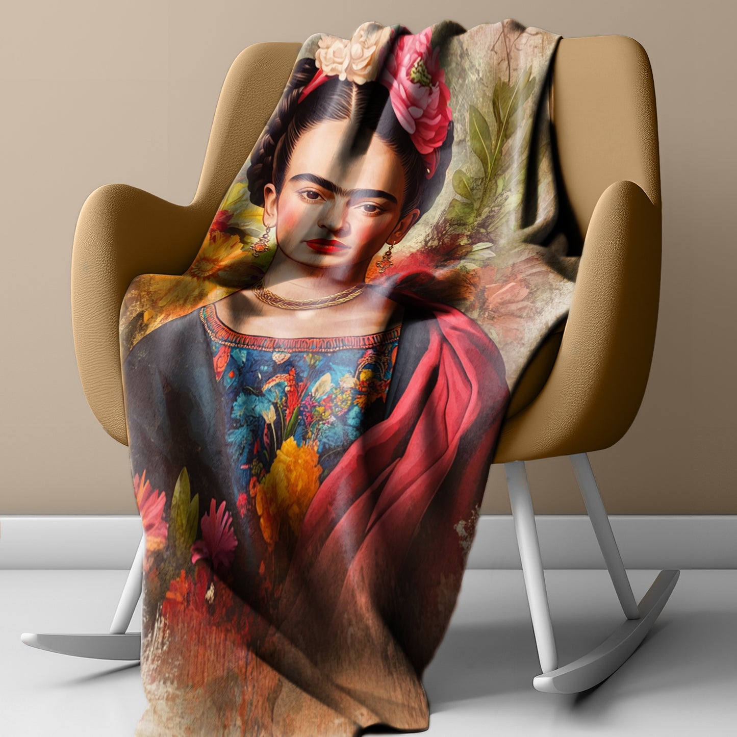 Frida Kahlo Hindi Light Weight Fleece Blanket by Mark van Vuuren