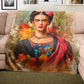 Frida Kahlo Hindi Light Weight Fleece Blanket by Mark van Vuuren