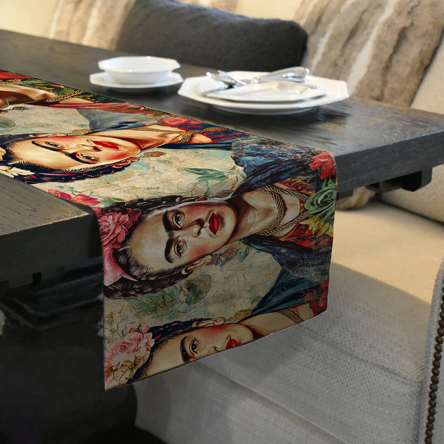 Frida Kahlo Remnant Table Runner by Mark van Vuuren