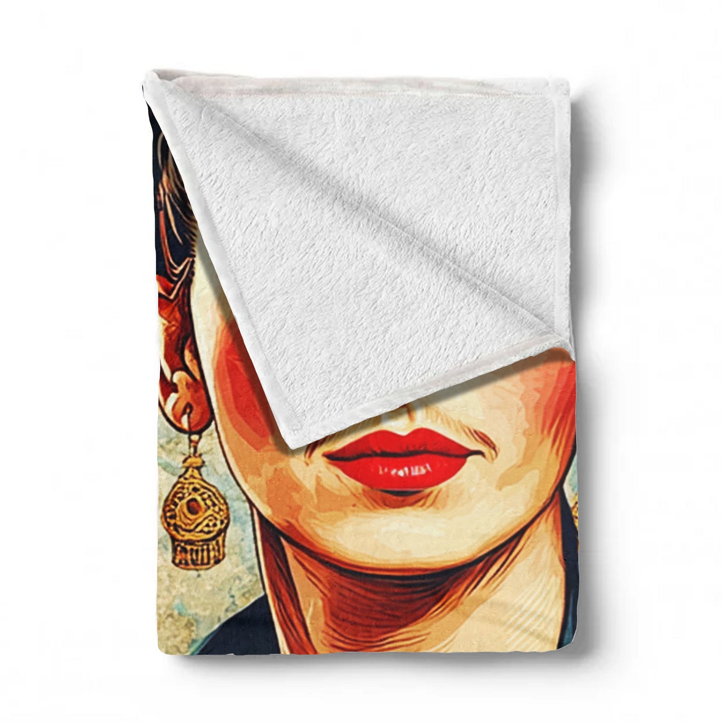 Frida Kahlo Vintage Floral Light Weight Fleece Blanket by Mark van Vuuren