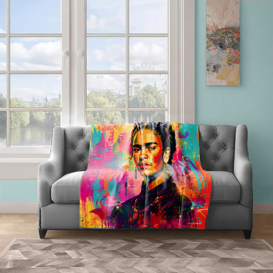 Frida Colourful Light Weight Fleece Blanket By Wikus Schalkwyk