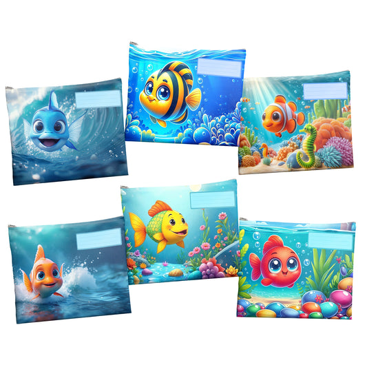 Friendly Fish Subject Savvy Book Bags Set of 6