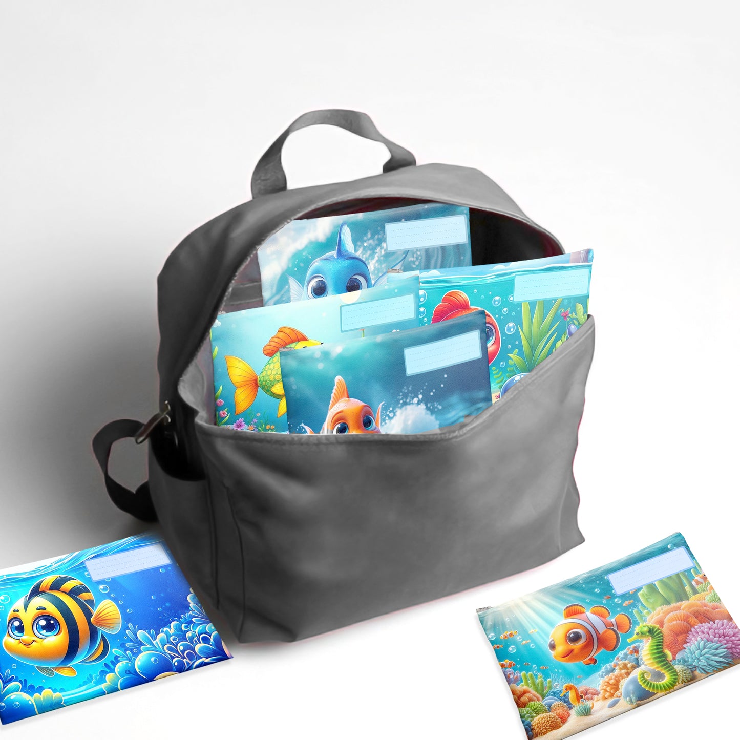 Friendly Fish Subject Savvy Book Bags Set of 6