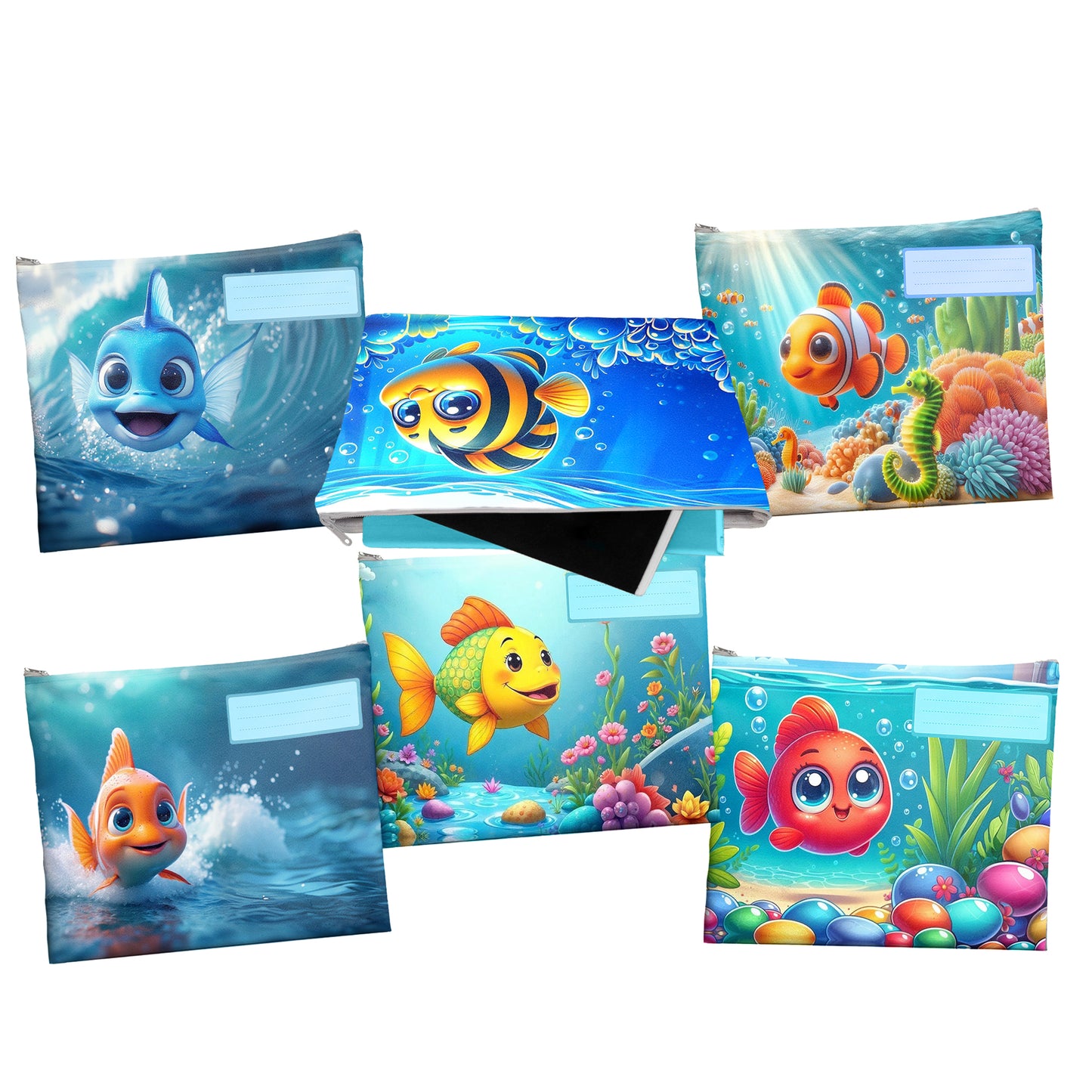Friendly Fish Subject Savvy Book Bags Set of 6