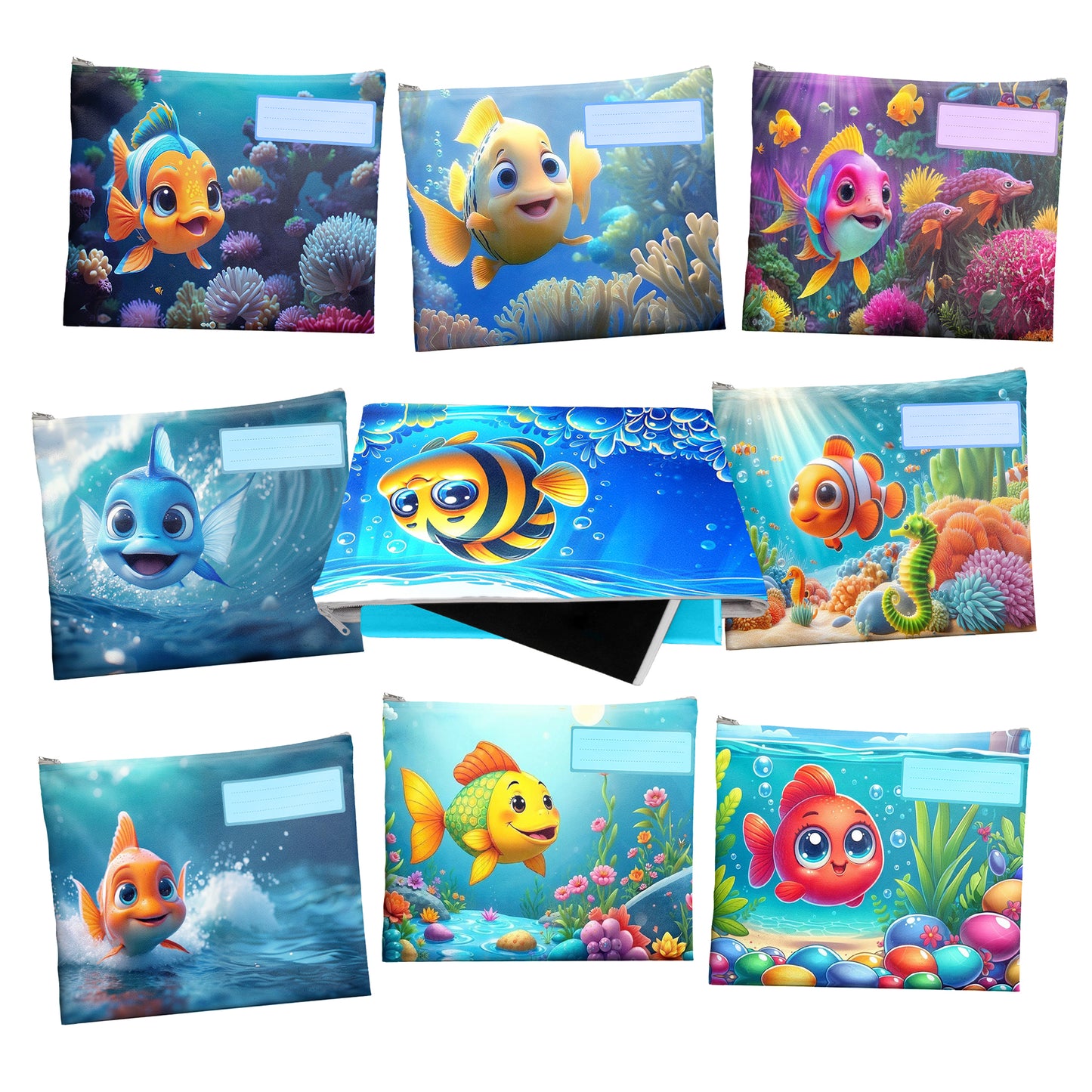 Friendly Fish Subject Savvy Book Bags Set of 9