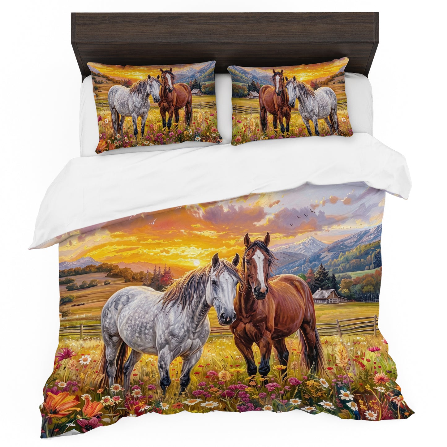 Friendly Horses Duvet Cover Set