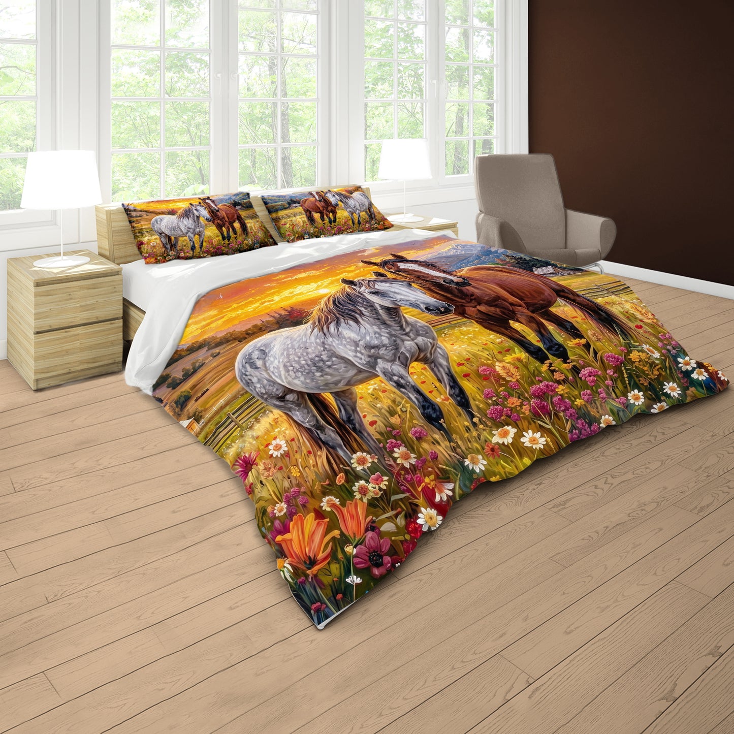 Friendly Horses Duvet Cover Set