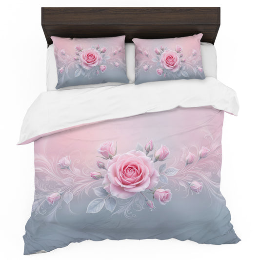 Frosted Rose Blush Duvet Cover Set