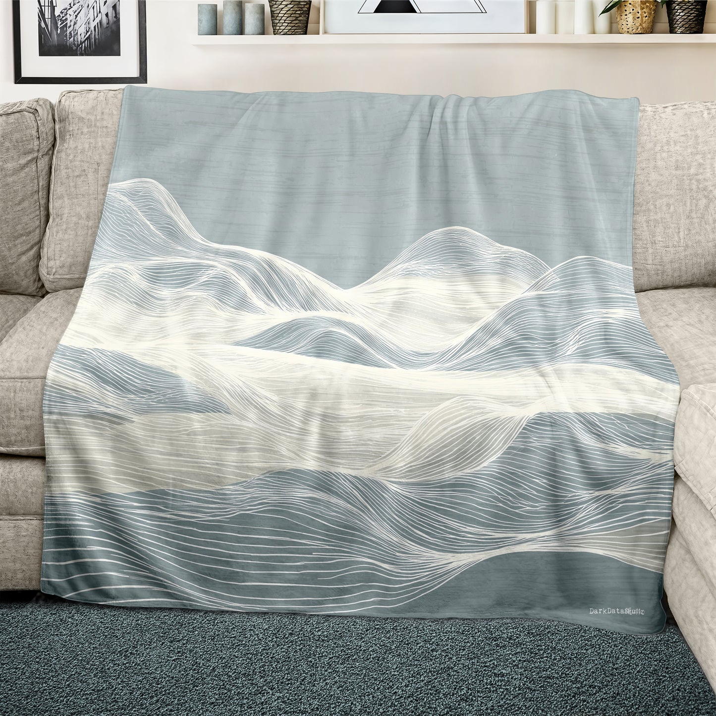 Frosted Waves Light Weight Fleece Blanket by Wikus Schalkwyk