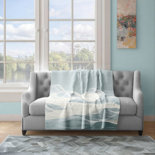 Frosted Waves Light Weight Fleece Blanket by Wikus Schalkwyk