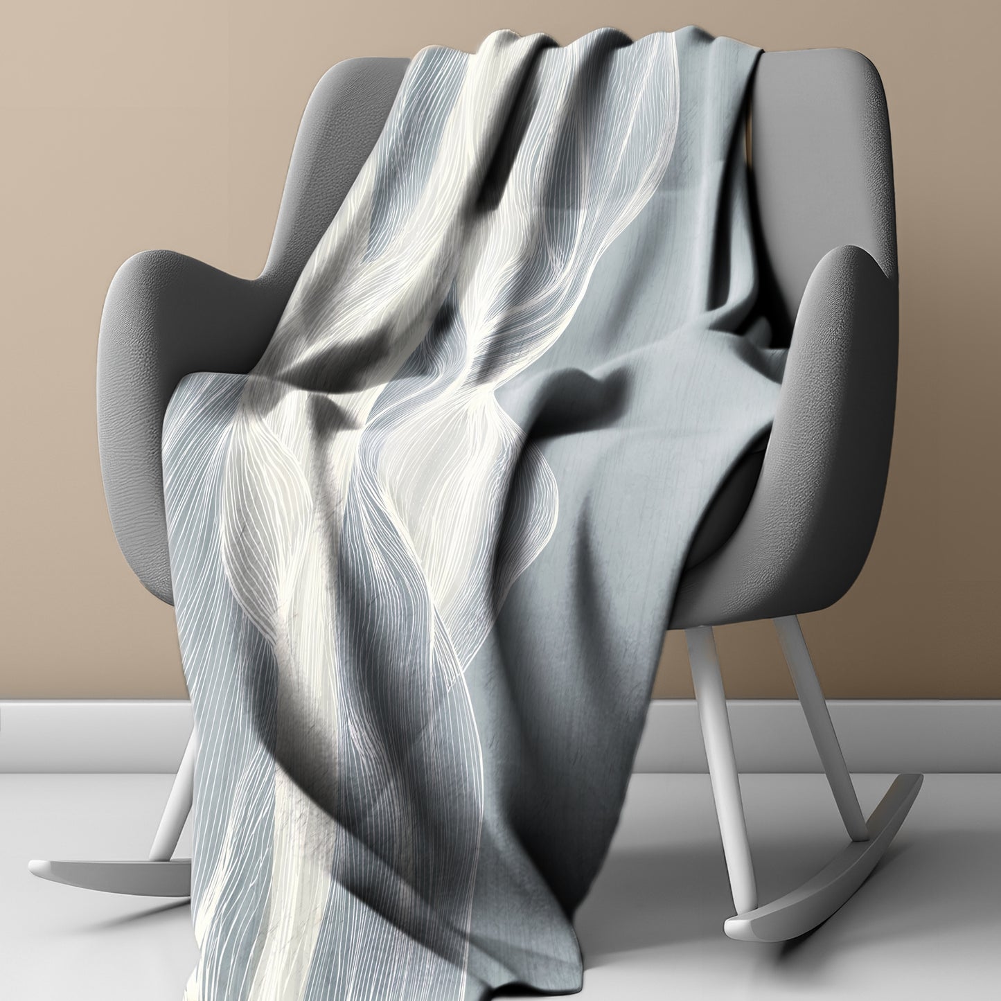 Frosted Waves Light Weight Fleece Blanket by Wikus Schalkwyk