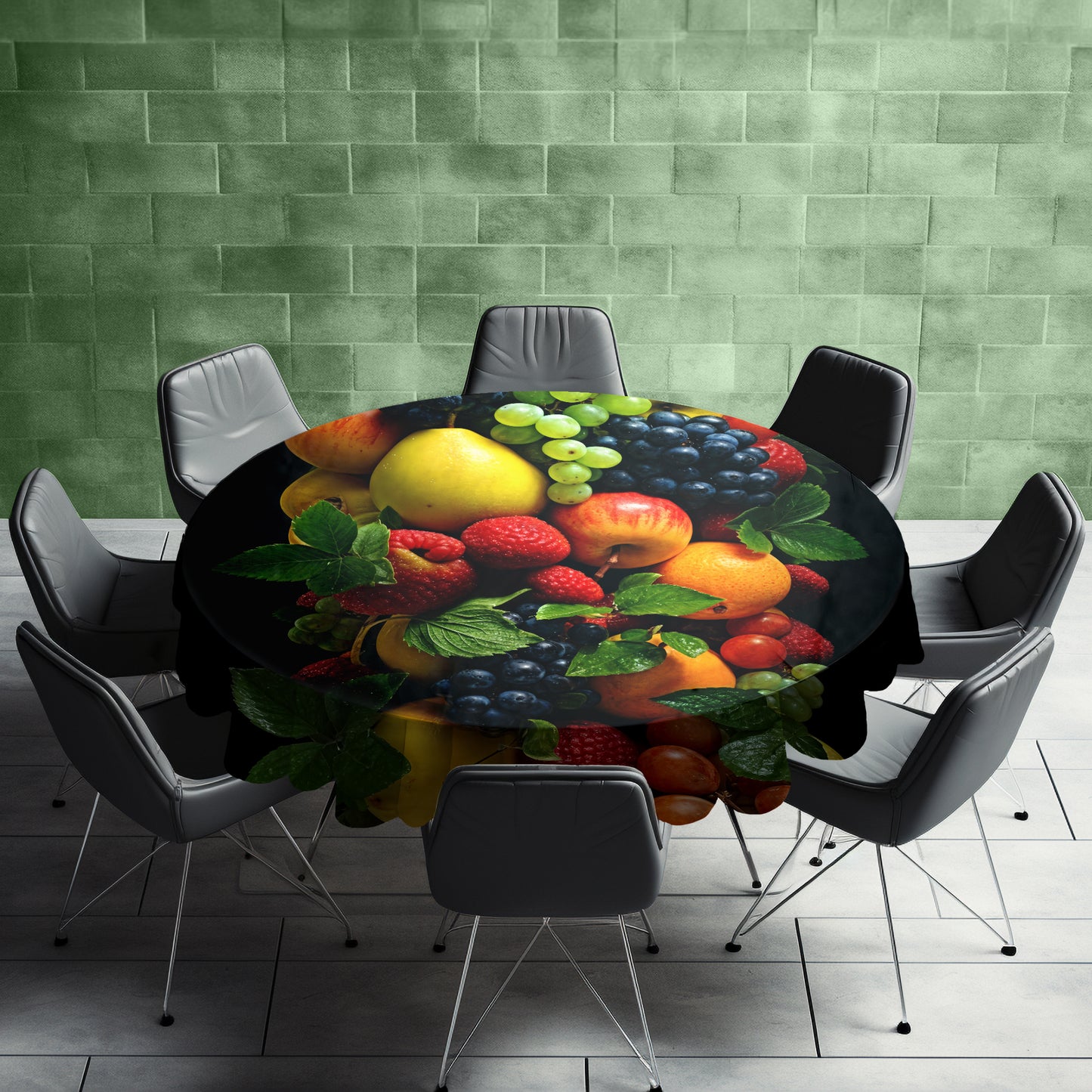 Fruit Basket Round Tablecloth