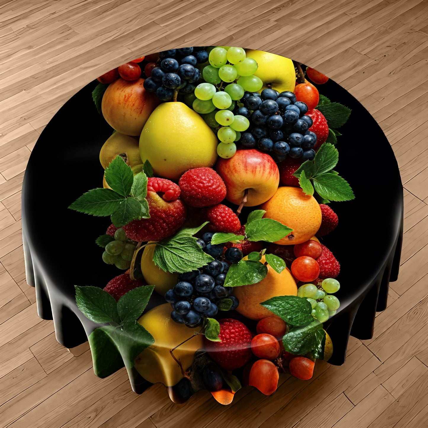 Fruit Basket Round Tablecloth