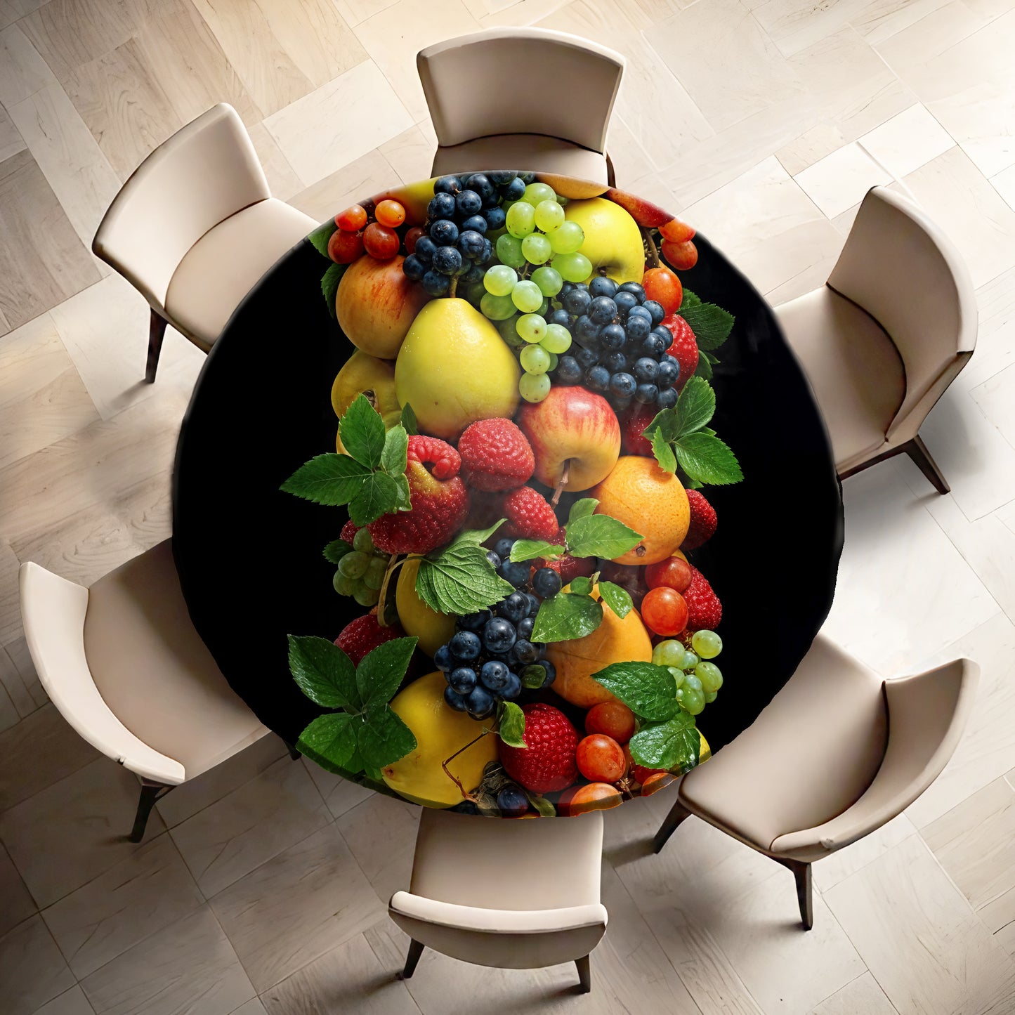 Fruit Basket Round Tablecloth