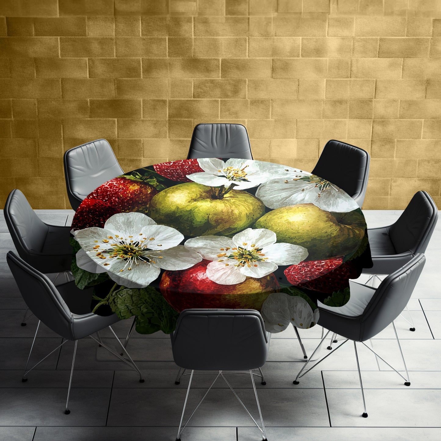 Fruity Harvest Round Tablecloth by Wikus Schalkwyk