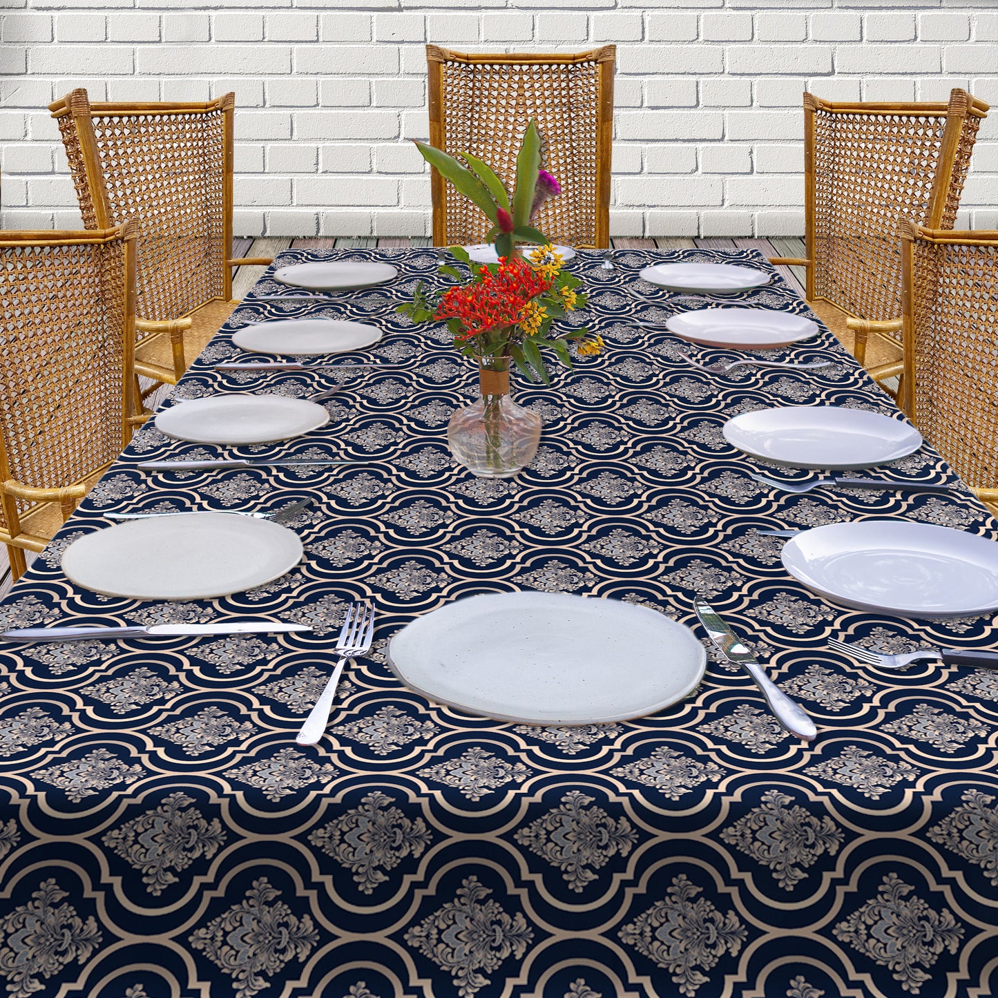 Fur Elise Pattern on Dark Background 3m Rectangle Tablecloth