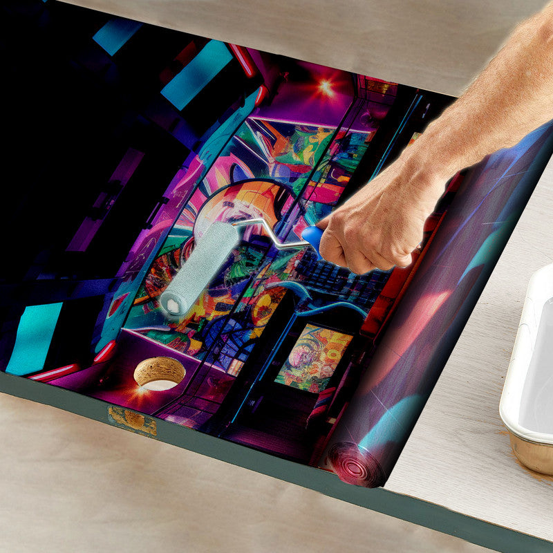 Futuristic Gaming Room Door Decoupage