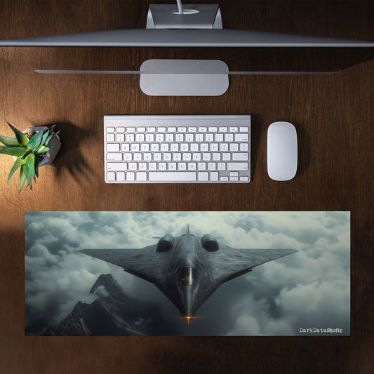 Futuristic Fighter Plane by Wikus Schalkwyk Large Desk Pad