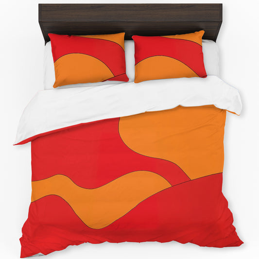 Futuristic Red Design Duvet Cover Set