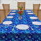 Futuristic Shapes on Blue Background 3m Rectangle Tablecloth