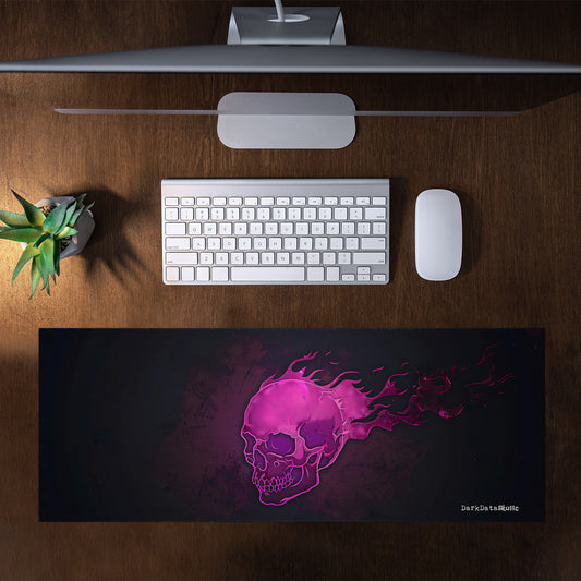 Pink Gamer Skull by Wikus Schalkwyk Large Desk Pad