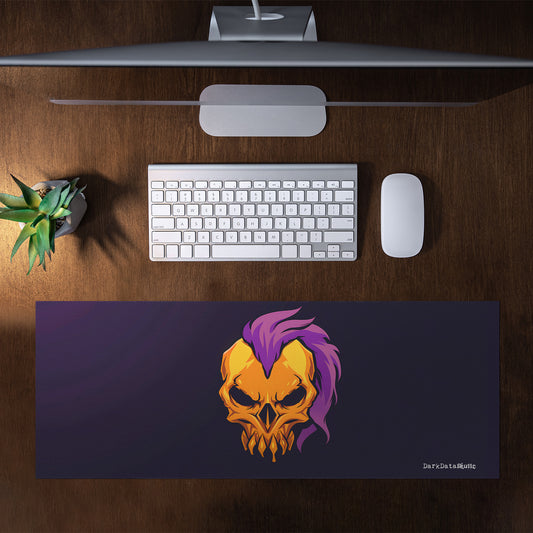Yellow Gamer Skull by Wikus Schalkwyk Large Desk Pad
