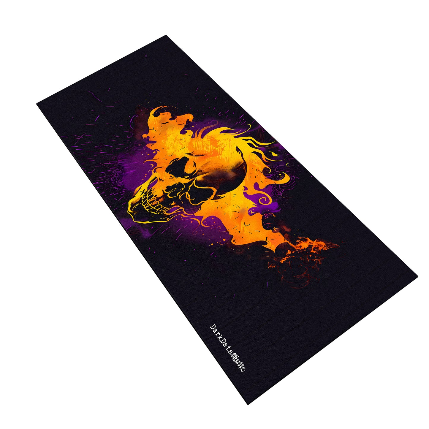 Yellow Gamer Skull Fire by Wikus Schalkwyk Large Desk Pad